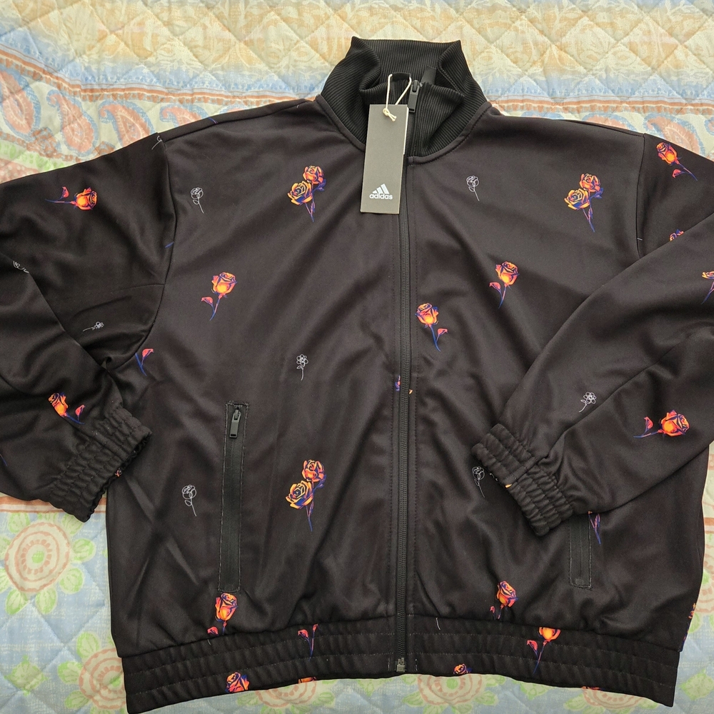 Adidas Black Floral Track Jacket